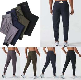 LU womens LL Men's Jogger Long Pants Sport Yoga Outfit Quick Dry Drawstring Gym Pockets Sweatpants Trousers Mens Casual Elastic Waist fitness356