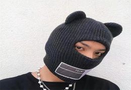 Berets Cycling Winter Hat Knit Ski Mask Balaclava Unisex Full Face Cover Artificial Wool Bonnet Mouse Beanie Caps6355380