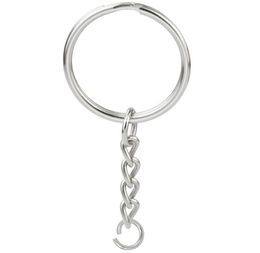 Keychains 100Pcs 1 Inch25Mm Metal Split Key Ring With Chain Silver Keychain Parts Open Jump And Connector Accessories7697594
