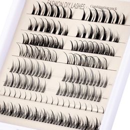 Cluster Eyelashes 112Pcs DIY Segmented Lashes + 4 Pairs Whole Eyelashes Soft Vivid Handmade Reusable Grafted Lash Extensions Individual Eyelash