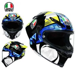 Helmets Moto AGV Motorcycle Design Safety Comfort Agv Pista Gprr Ice Blue Motorcycle Carbon Fibre Track Anti Drop Ride Limited Edition Full Helmet Chameleon 7RYU