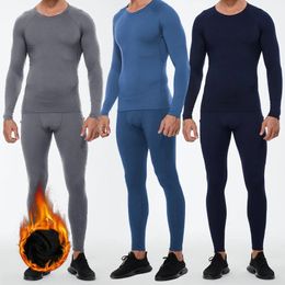 Underpants Men Gym Clothing Thermal Underwear Mens Veet Tracksuit Jogging Training Suits Winter Sportswear Running Sports Set Sweatsuit