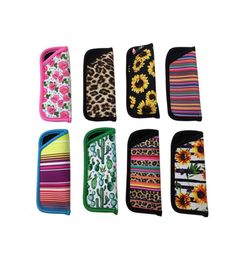 Neoprene Eyeglasses Pouch Floral Leopard Printed Sunglasses Case Holder Glasses Slim Soft Sleeve Cases Multi Patterns1021340