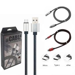 1M 2M 3M Braided Fabric Data cable Aluminium Alloy Cell Phone Cables 2.0 USB Type c Charging for huawei Samsung Android retail box smartphone Accessory