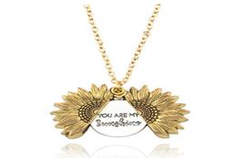 qimoshi Sun multilayer can open lettering necklace love round pendant woman fashion jewelry single product 12pcs9808669