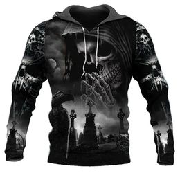 Vintage Skull 3D Print Hoodie MenWomen Casual Fashion Hoodies Kids Long Sleeves Pullover Sweatshirts Oversized Unisex Clothing 240102