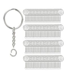 200Pcs Split Key Chain Rings with Chain Silver Key Ring and Open Jump Rings Bulk for Crafts DIY 1 Inch25mm8460268