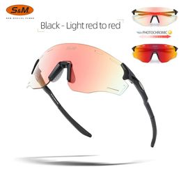 Sunglasses S&m Photochromic Cycling Polarized Glasses Sunglasses Unisex Coating Color Changing Mountain Biking Running Sports Day and Night