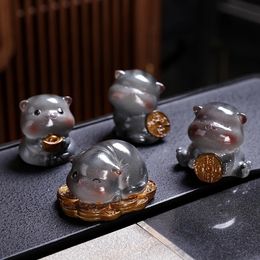 Color-changing tea pet Zhaocai cat decoration piece creative home ingot treasure Zhaocai tea play decorative spare parts 240103