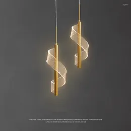 Pendant Lamps Bedside Chandelier AC90-260V Modern Light Luxury Minimalist Small Living Room Din Bedroom Atmosphere Lighting