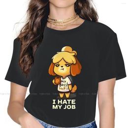 Women's T Shirts I HATE MY JOB Women Clothes Animal Crossing Horizons Korean StyleT-shirt Harajuku Vintage Female Clothing