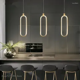 Pendant Lamps Modern Led Lights For Living Room Dining Acrylic Aluminium Body Lamp Golden/Chrome Colour Fixtures Decor
