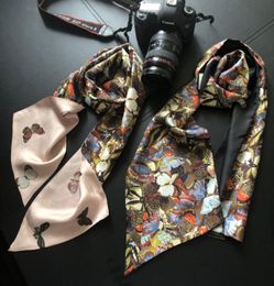 Butterfly Print 100 Silk Neckerchief Scarf Wraps Women Fashion charming Clothing Accessories T2007298025277