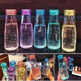 Crystal Glass Cup With Lid Water Bottle Creative Rhombus Diamond Gift Cups couples mugs Drinkware 240102