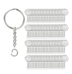 200Pcs Split Key Chain Rings with Chain Silver Key Ring and Open Jump Rings Bulk for Crafts DIY 1 Inch25mm1448954