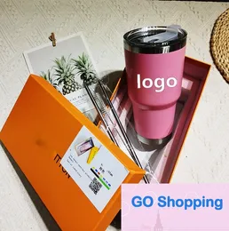 High-end 304 Stainless Steel Vacuum Cup Portable Vehicle-Borne Cups Large Capacity Coffee Cup Large Ice Cups Box