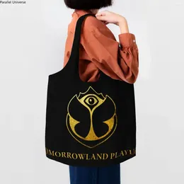 Shopping Bags Cute Printed Tomorrowlands Tote Bag Durable Canvas Shopper Shoulder Belgian Electronic Dance Music Festival Handbag