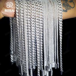 bracelet necklace mossanite Wholesale 8MM 12MM 14MM Vvs Moissanite Cuban Chain Iced Out Round Brilliant Cut Diamond 925 Silver Cuban Link Bracelet