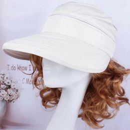 Wide Brim Hats Practical Visors Fashion Outdoor Foldable Cap Travel Ladies Summer Hiking Sun Hat Korean Style Bowknot Solid Beach