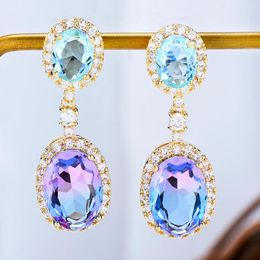 Dangle Earrings Missvikki Lucky Brightly Color Shiny For Women Girl Daily Fashion Gift Bridal Wedding Trendy CZJewelry