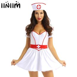 Panties Erotic Nurse Dress Uniforms Women Adults Naughty Nurse Doctor Costume Halloween Sexy Maid Cosplay Outfits Fantasias Clubwear Set L