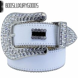 2022 Designer Belt Bb Simon Belts for Men Women Shiny diamond belt white Blanc Classic cintura uomo boosluxurygoods329l
