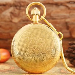 Pocket Watches Classic Horse Pattern Mechanical Watch Men's Luxury Vintage Pendant Self-Winding Antique Timepiece Double Hunters