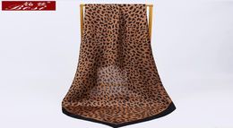 2020 Silk Satin Scarf Women Leopard print big Square Shawl hijab Fashion Spring Elegant 9090cm Scarves foulard 2142295