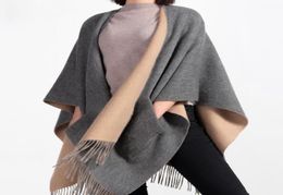 100 Wool Winter Ponchos And Capes for Ladies Cashmere Wearable Sleeve Shawls and Wraps Women Blanket Scarves Poncho Stoles5086528