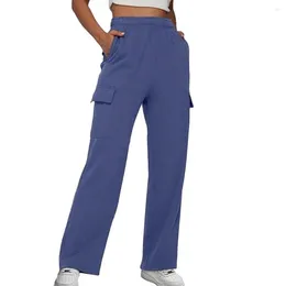 Women's Pants High Waist Trousers Comfortable Wide Leg Cargo For Women With Multiple Pockets Soft Breathable Everyday
