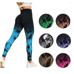 Women's Pants 2024 Gradient Tie Dye Yoga Women Fitness Scrunch BuLifting Leggings Gym Workout Training Outdoor Cycling Trousers