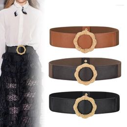 Belts Head Layer Cowhide Elastic Wide Belt For Women Decorative Trench Coat Dress Waistband Fashion Thin Waist Seal