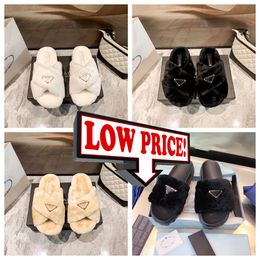 Sandals with box Luxury P Designers slippers Flat Slides Flip Flops Triangle leather Outdoor Loafers Shoes Beachwear Slippers Black White summer shoes