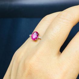 Cluster Rings 925 Sterling Silver Fine Jewelry Pink Topaz Ring Fashion Gift For Women Rose Open Wedding J060801agfb