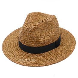 Large Size Panama Cap Big Bone Men Women Beach Wide Brim Fedora High Quality Plus Raffia Straw Hats 57cm 59cm 61cm 63cm 240102