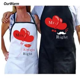 Aprons OurWarm 2pcs of Pack Kitchen Apron Women Kitchen Cooking Apron Gifts for Couples Newlyweds With Box Newlyweds Wedding Favours