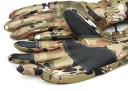 Fashion Tactical Gloves Touch Screen Camouflage Genuine Leather Keep Warm Outdoor Sport Ski Windproof Army Men2572331