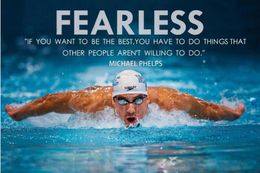 Paintings michael phelps Motivational Quotes sports Art wall frame Posters and print silk fabric for home Decor