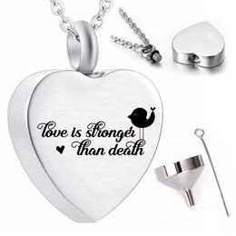 Cremation Jewellery for ashes pendant necklaces heart-shaped bird ashes urn keepsake commemorative pet-Love is stronger than death304s