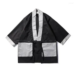 Men's Jackets XIU LUO XXL Kimono Cardigan Mens Japan Style Hip Hop Windbreaker Patchwork Casual Streetwear Coats 2024 Clothes