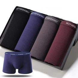 Underpants Hot Sale 4 Pieces Per Set Sexy Cuecas Soft Comfortable Men Boxers Underwear Solid Panties Underpants Cueca Boxer Shorts Homme