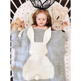 "Bunny Ears Blanket - Adorable Three-Dimensional Rabbit Design, Perfect for Children's Playtime, Knitted Carpet, Beach Mat, and Baby Holding Rug"
