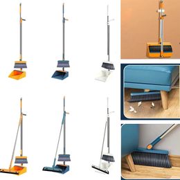 Sweeper Folding Dustpan Set Multipose Cleaning Scraper Broom Dustpan Home Pet Hair Grabber Sweeping Combination Cleaning Tools 240103