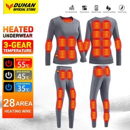 Heating Underwear USB Heated Jacket Skiing Winter Warm Clothing Men Women Adjustable Electric Heating Underwear 240103