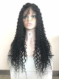 Women Full For Brazilian Deepwave Human Hair #1 #1B #2 #4 130% Pre Plucked Glueless Long Lace Wigs 10"30" 546 B Wigs