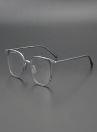 2020 Pure Titanium Glasses Men Acetate High Quality Square Myopia Optical Eyeglasses Frame Prescription Eyewear8095084