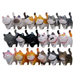 18PCs/Set Cute Cat Ornaments Kawaii Bell kitten Fairy Garden Figurines Accessories Home Decoration Desktop Model Birthday Gifts 240103