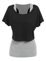 Shirts Heathered Tank Top and Cropped Plain Tops Women Twinset T Shirt Tee Sporty Fancy Like Casual Active Tshirts