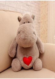 Dorimytrader Lovely Soft Giant Animal Hippo Plush Toy Big Stuffed Cute Cartoon Hippos Stuffed Pillow Kids Doll Gift 20inch 50cm DY9300071