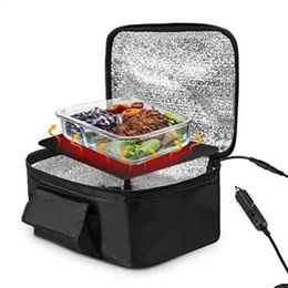 Portable Mini Car Microwave 12V Electric Oven Fast Heating Picnic Box Travel Camping Food Cooking Electric Heated Lunch Box 240103